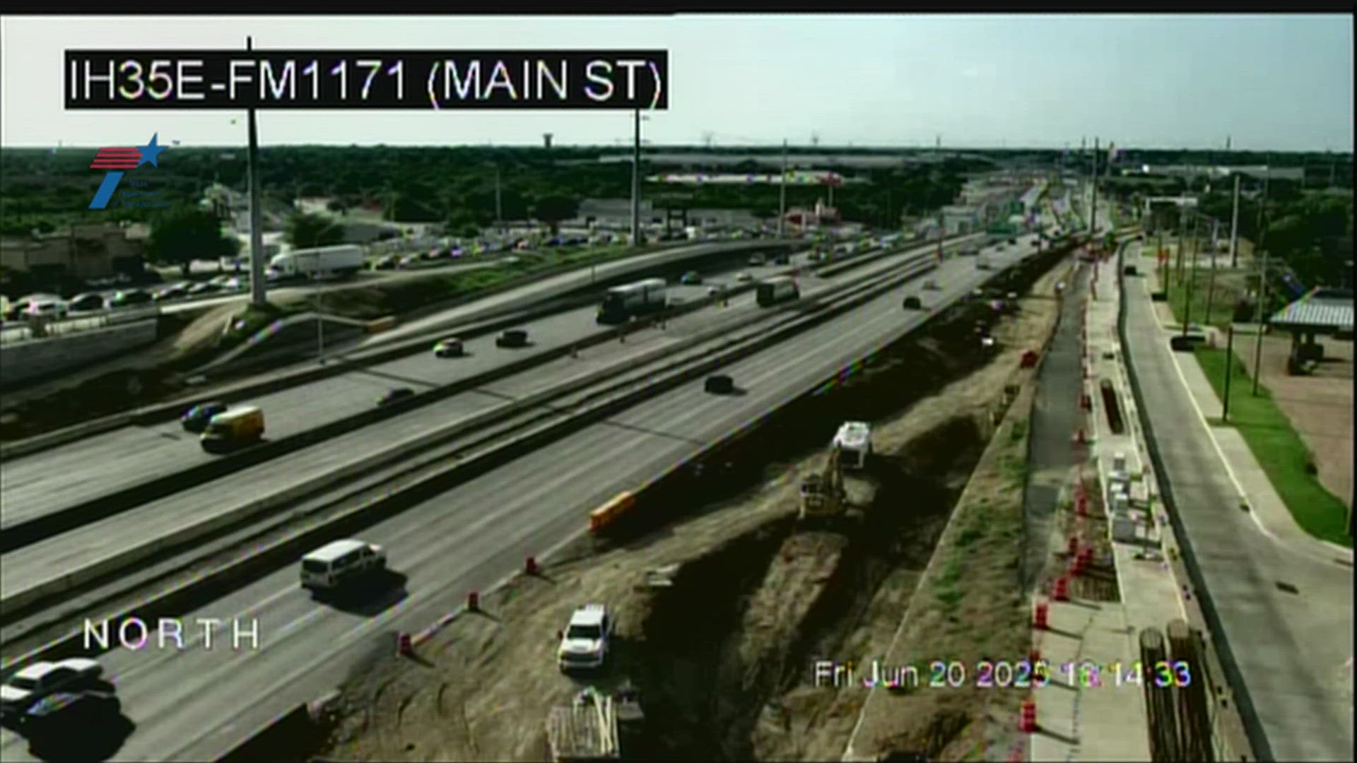 All lanes northbound and southbound of I-35 will be closed and detoured at FM 1171/Main Street in Lewisville. 