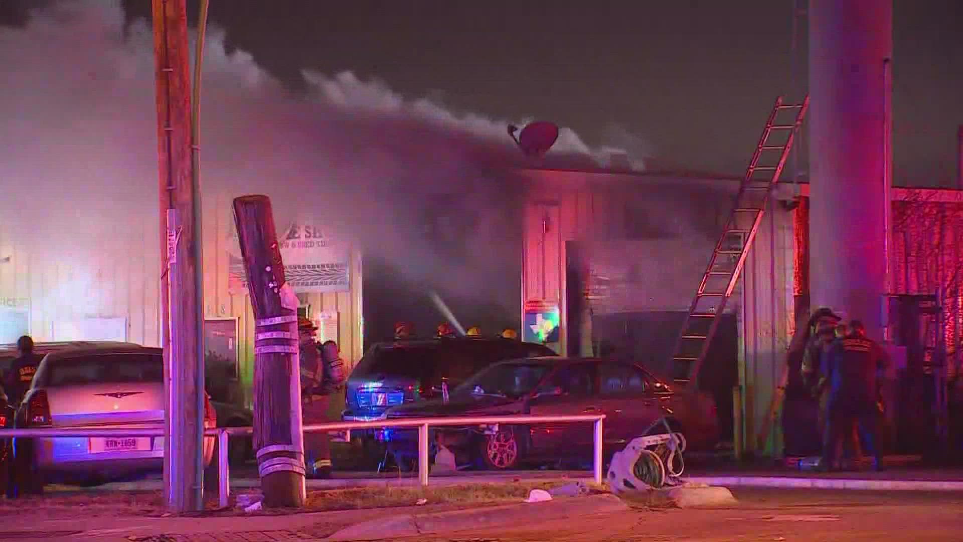 Wednesday morning, a fire broke out at an auto repair business near I-35 and Ledbetter in Dallas.