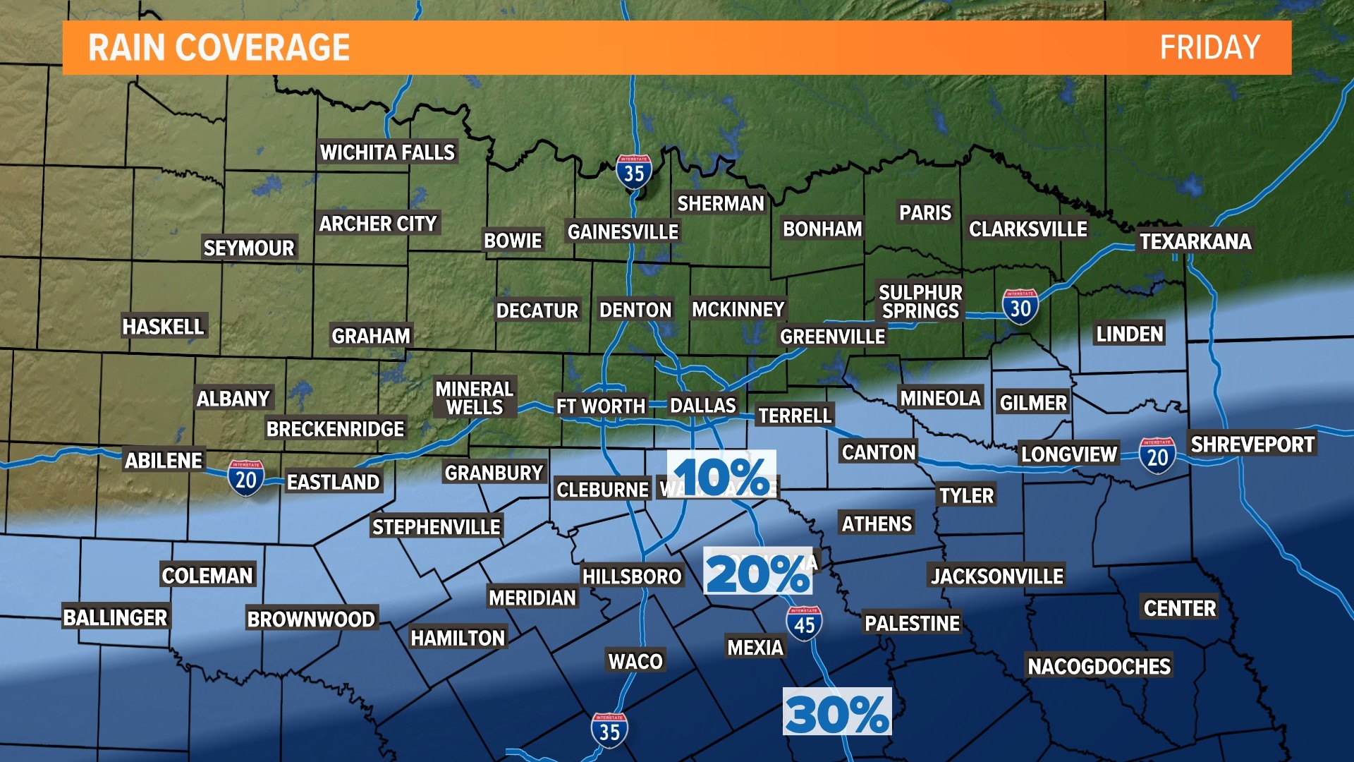 DFW Weather: Slightly less hot & increased rain chances this week ...