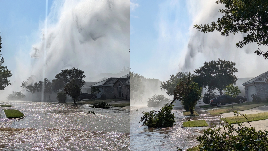 Fort Worth, Texas water main break floods street | wfaa.com