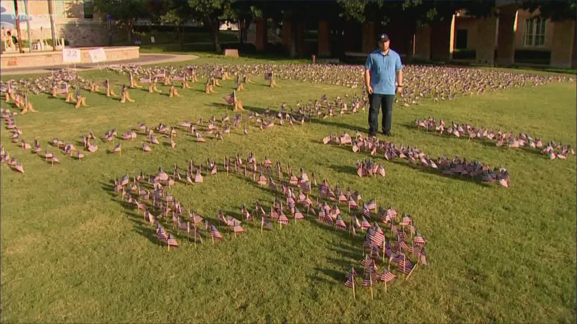 Students placed 2,997 flags on the TCU campus in honor of the victims killed in the 2001 terror attacks.