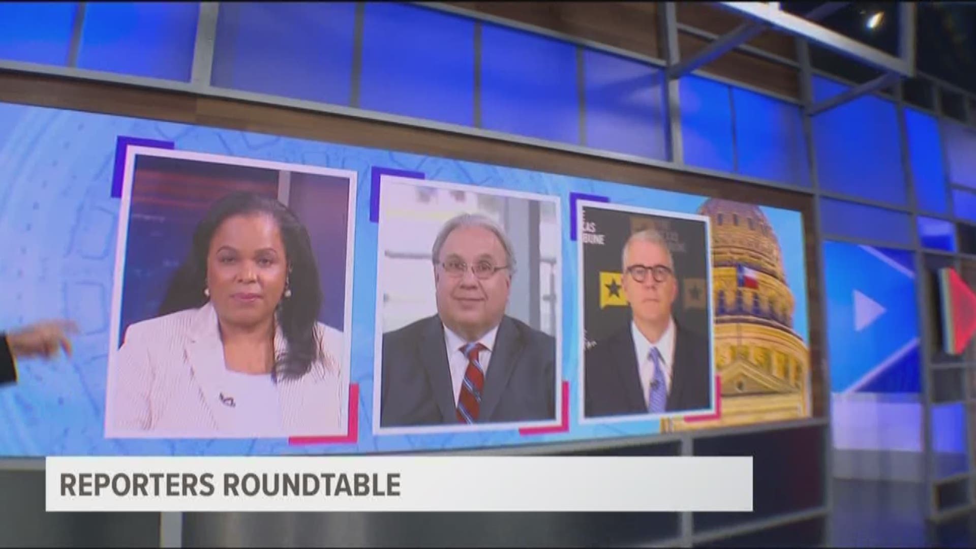 Reporters Roundtable puts the headlines in perspective each week. Host Jason, Bud and Ross returned along with Berna Dean Steptoe, WFAA's political producer. The three discussed the likelihood of a debate between incumbent Governor Greg Abbott and challen