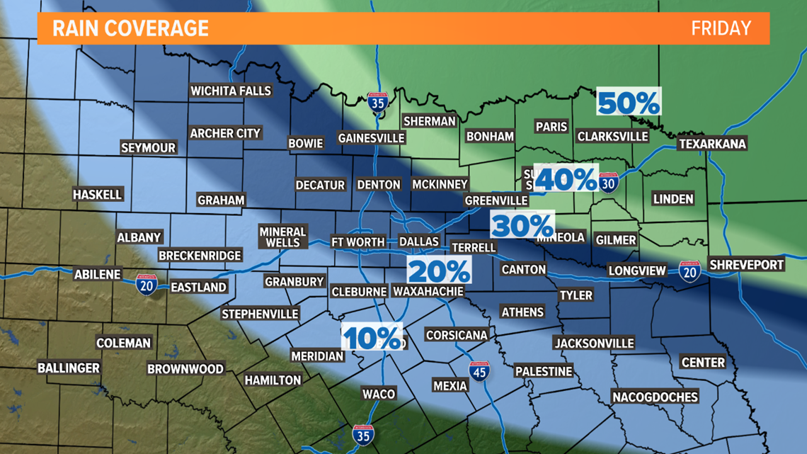 Dallas Fort Worth weather forecast Storms and showers expected