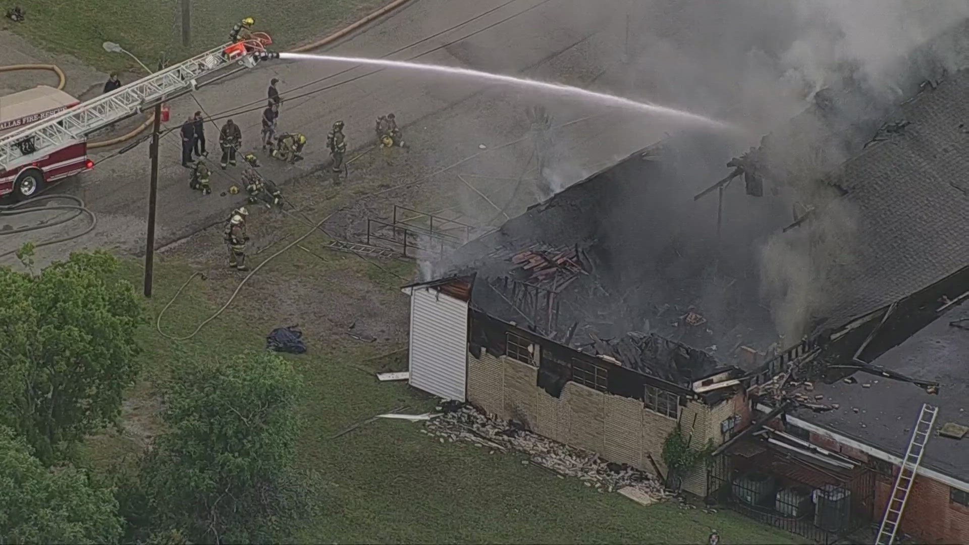 Firefighters are on the scene Wednesday evening of a fire at a church on Ivanhoe Lane.