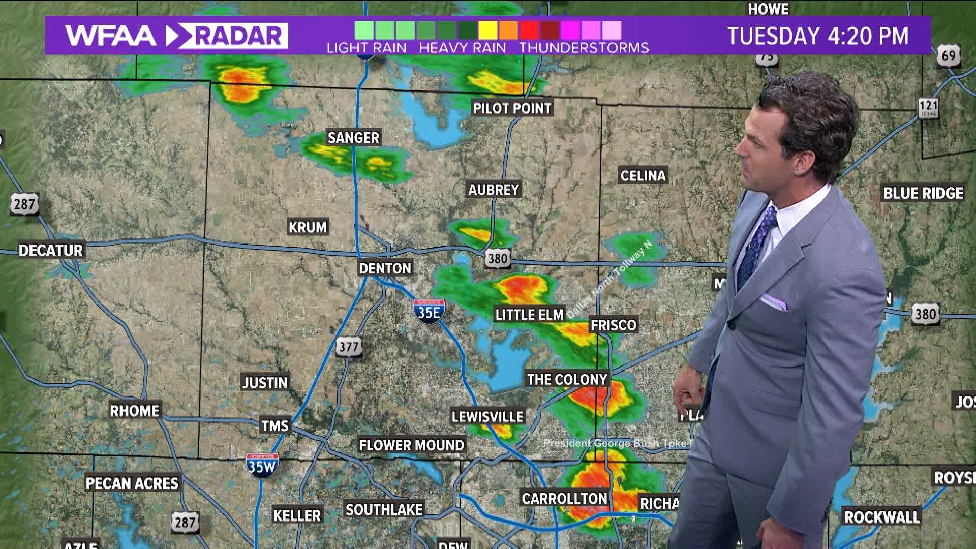 WFAA meteorologist Kyle Roberts provides a weather update for the North Texas area on May 28, 2024.