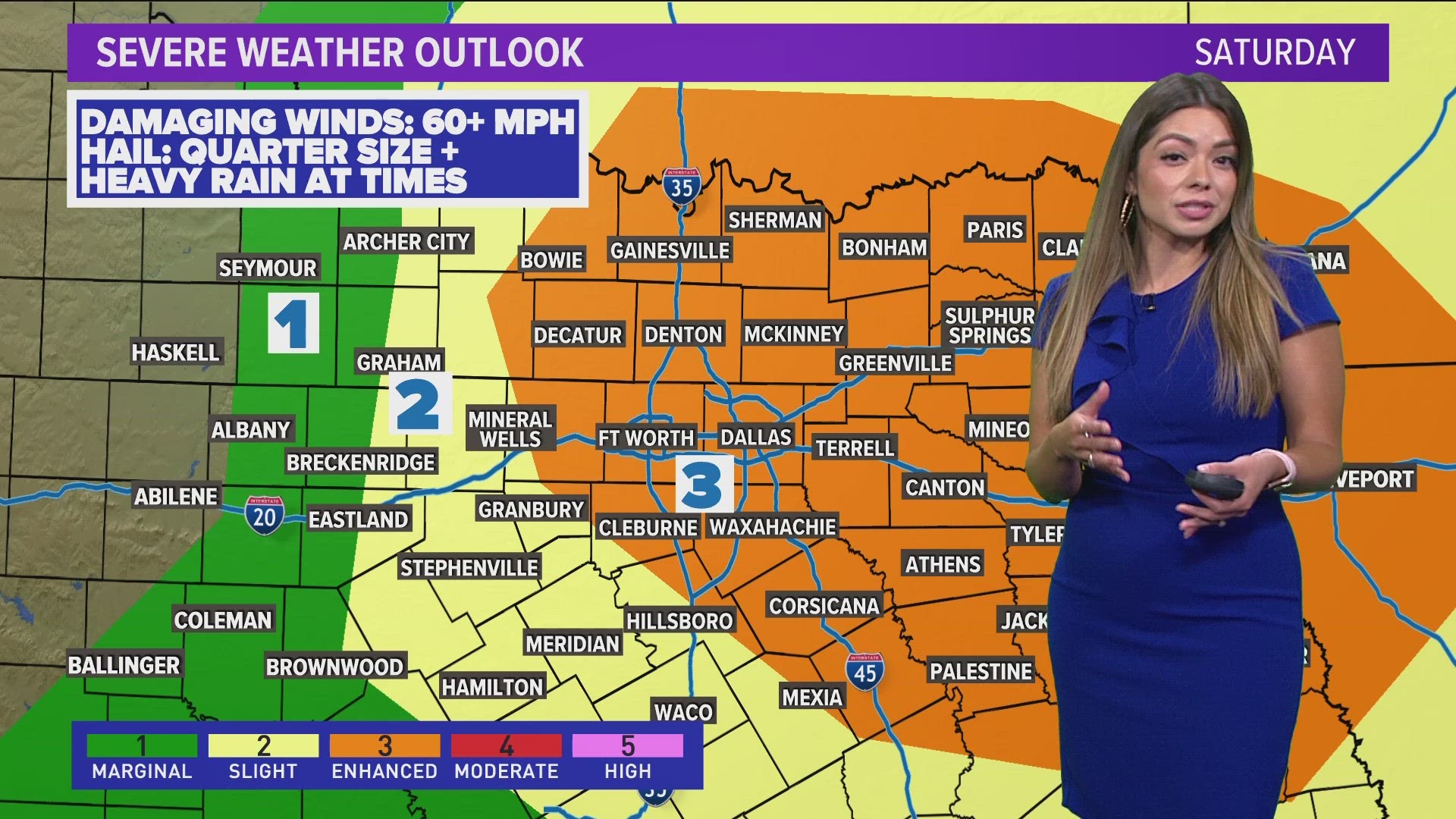 DFW Weather: Heat, humidity and scattered severe storms this evening.