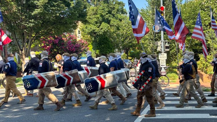Who is Patriot Front? Texas-based white nationalist group marching in DC on  Fourth of July | wfaa.com