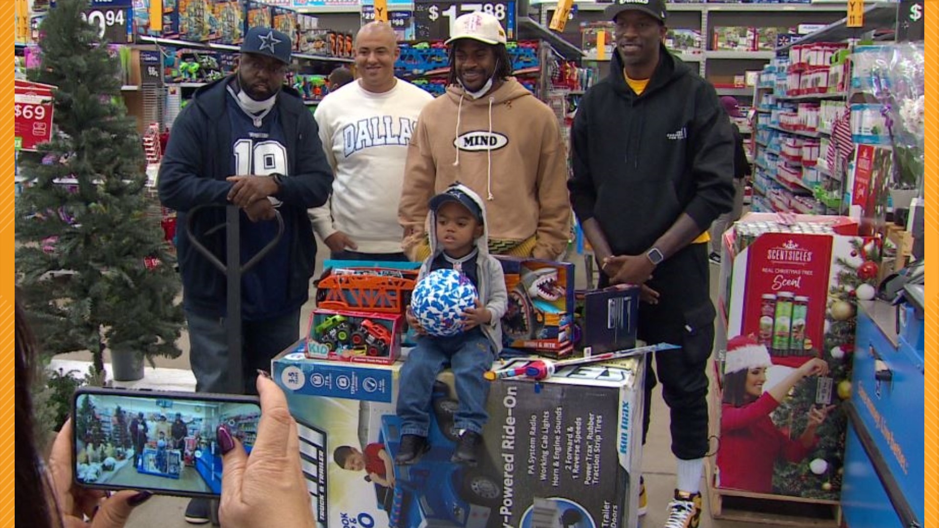Dallas Cowboys cornerback Trevon Diggs and former Dallas Mav Josh Howard came together this week to buy gifts for kids in need.