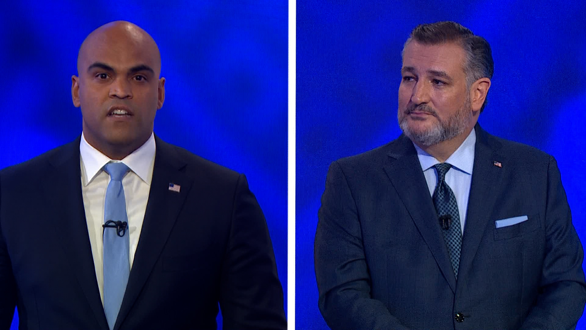 Sen. Ted Cruz and Rep. Colin Allred took the stage at WFAA's studios in downtown Dallas in their first and only televised debate as they campaign for Senate.