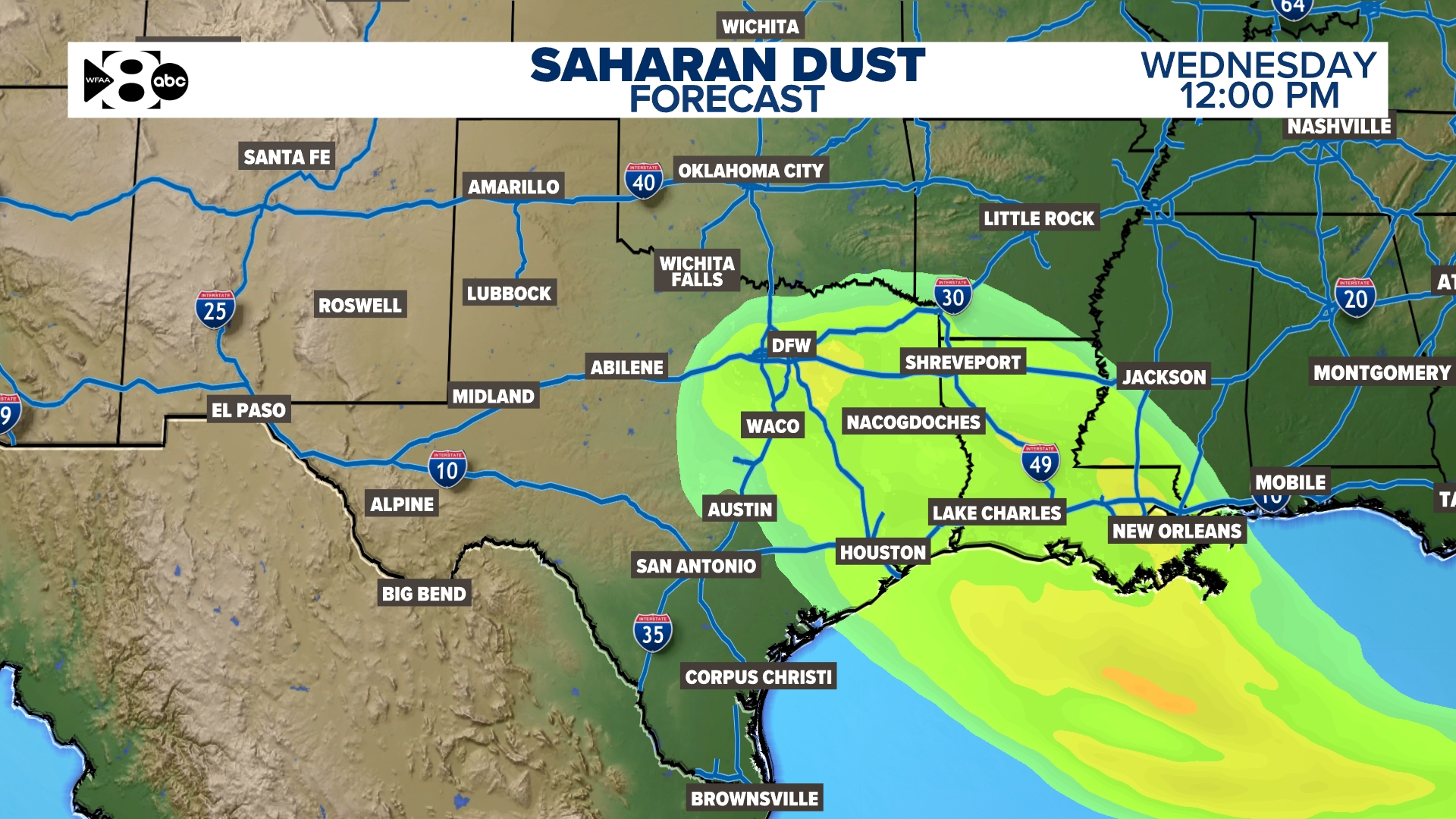 Saharan dust timeline