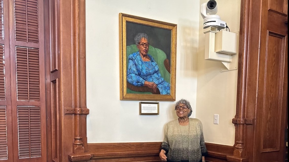 Opal Lee portrait displayed at Texas House