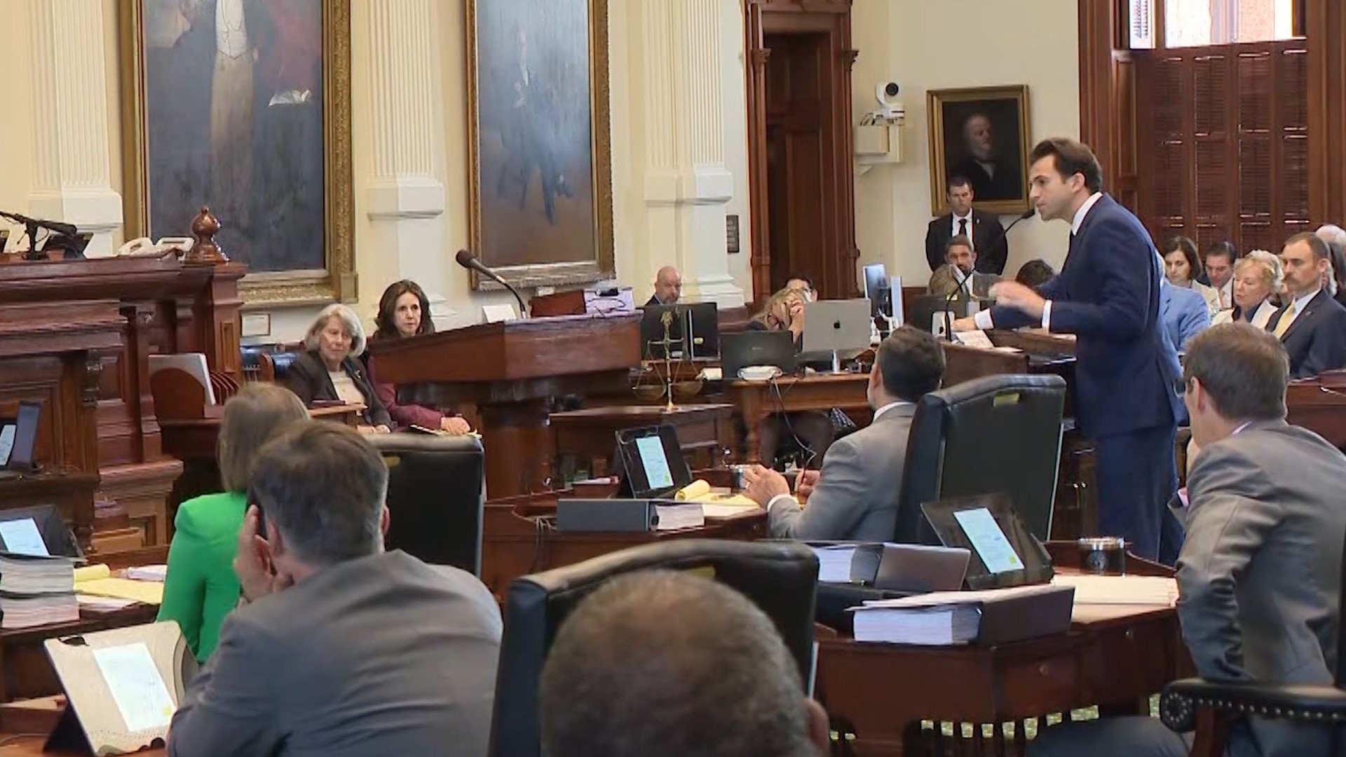 Ken Paxton's attorney Anthony Osso pushes Ryan Bangert to answer "yes or no" if he told Paxton he was going to the FBI with criminal allegations against him.