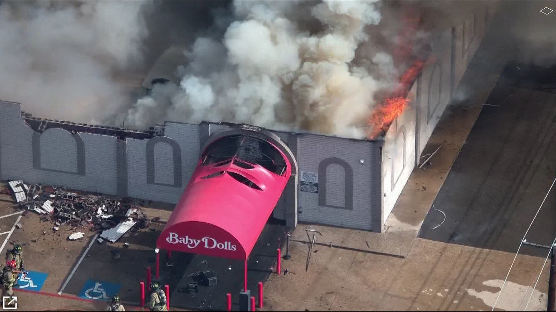 The Baby Dolls gentleman's club in Fort Worth was burning Wednesday morning.