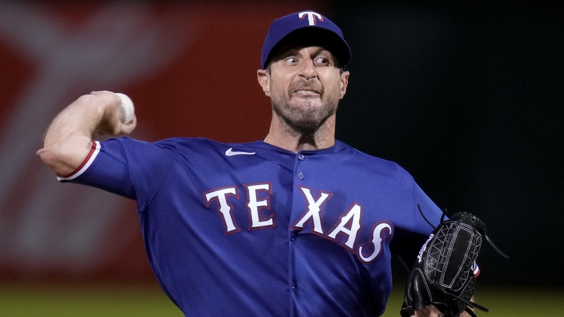 Texas Rangers starting pitcher Max Scherzer locked down the Oakland Athletics in a 6-1 win Wednesday night. He also had a beef with the umpire.