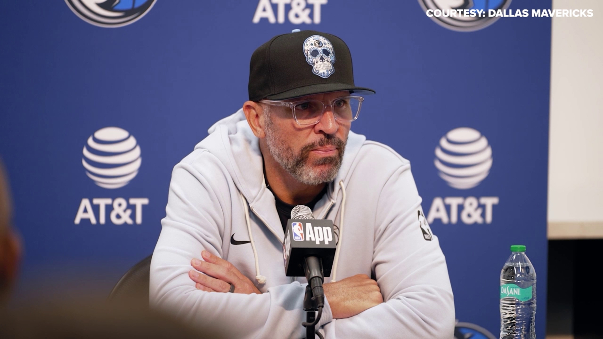 Coach Jason Kidd talks to media prior to the Mavericks Saturday night matchup with the Suns.