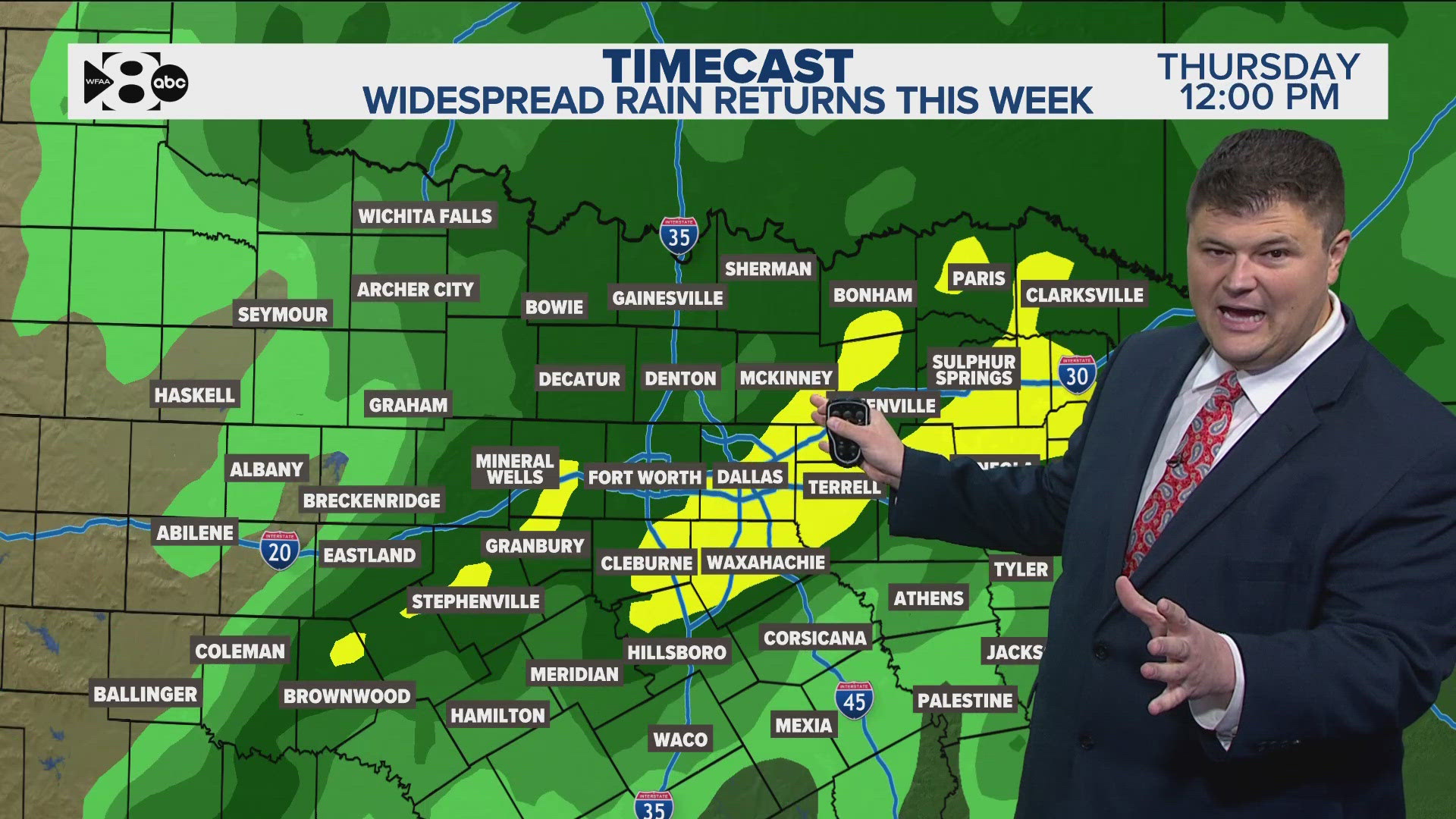 Daily chances for more widespread rain and a few thunderstorms are in the 14-day forecast.