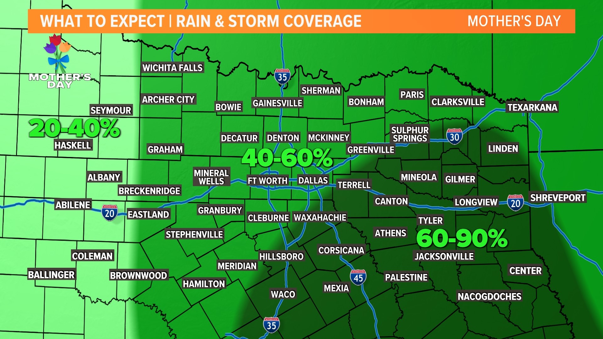 DFW WFAA Weather Forecast: Mother's Day Rain On The Way | Wfaa.com