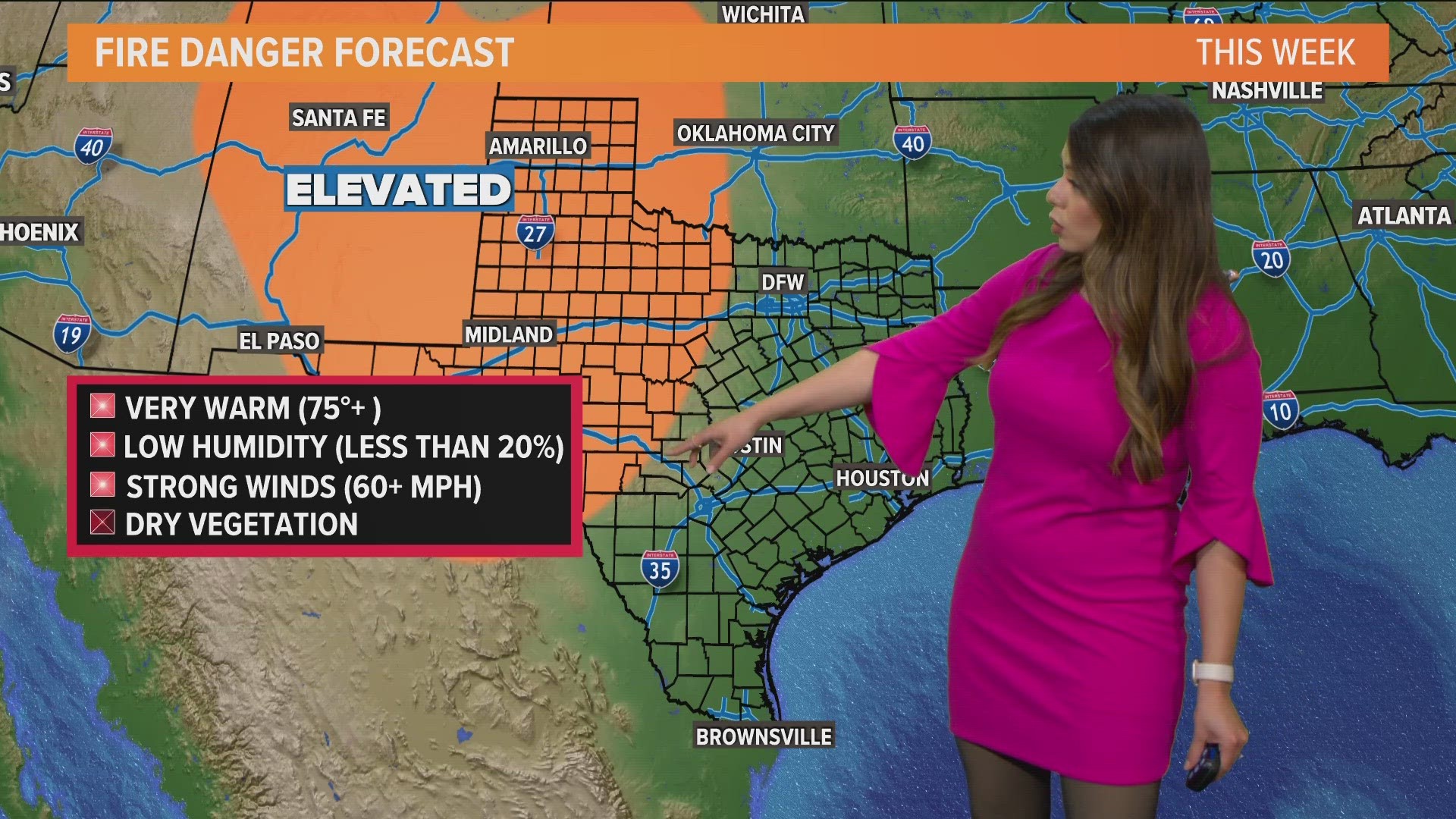 Meteorologist Mariel Ruiz explains the dry conditions that contributed to the Texas wildfires this week.
