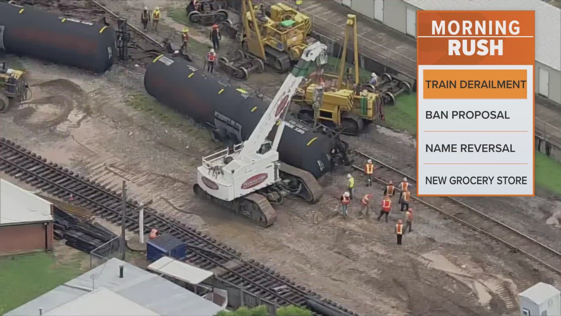 Some roads are still closed after a train derailed in Waxahachie.