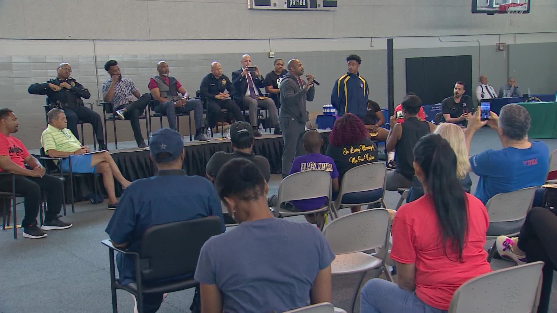 Dallas police hosted a town hall event to have an open discussion about recent violence in the city and provide potential positive outlets for the community.