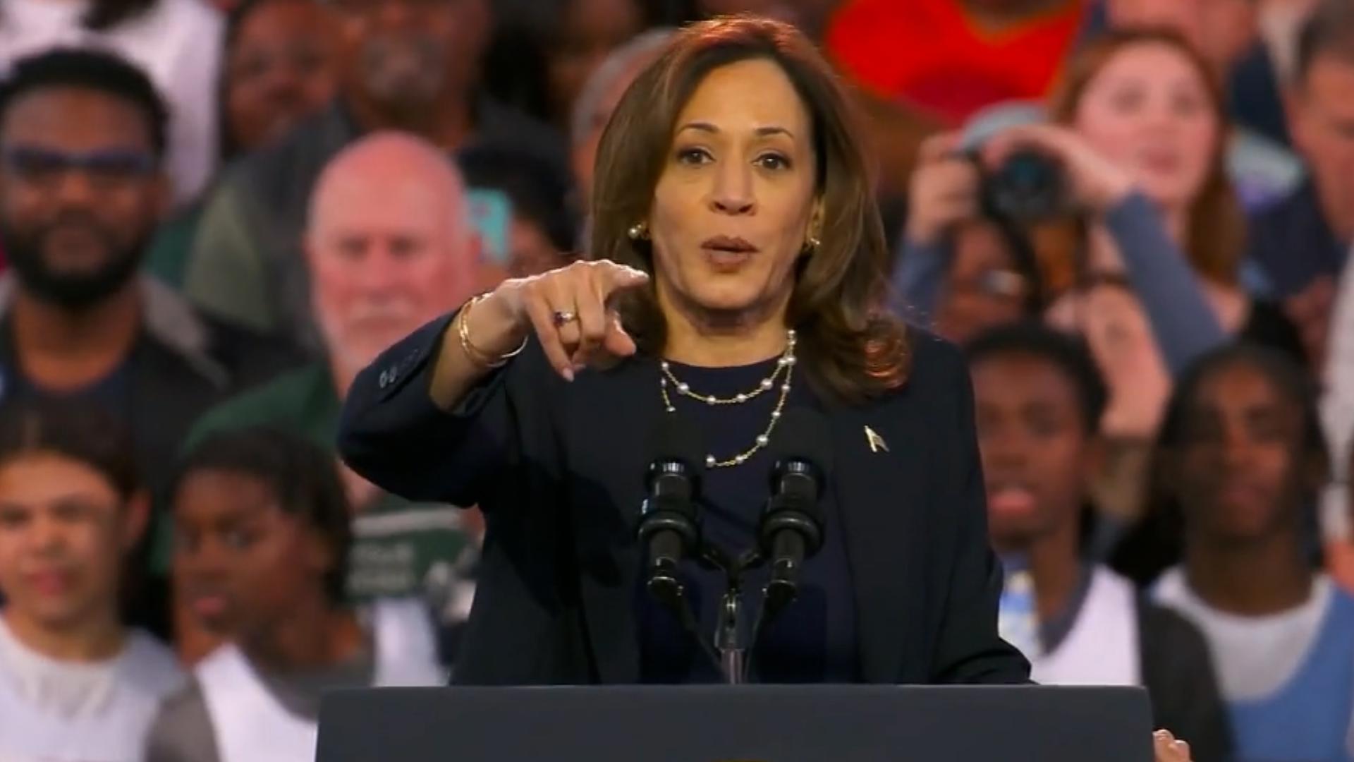 Vice President Kamala Harris delivered remarks at a rally in Philadelphia, Pennsylvania, on October 27, 2024.