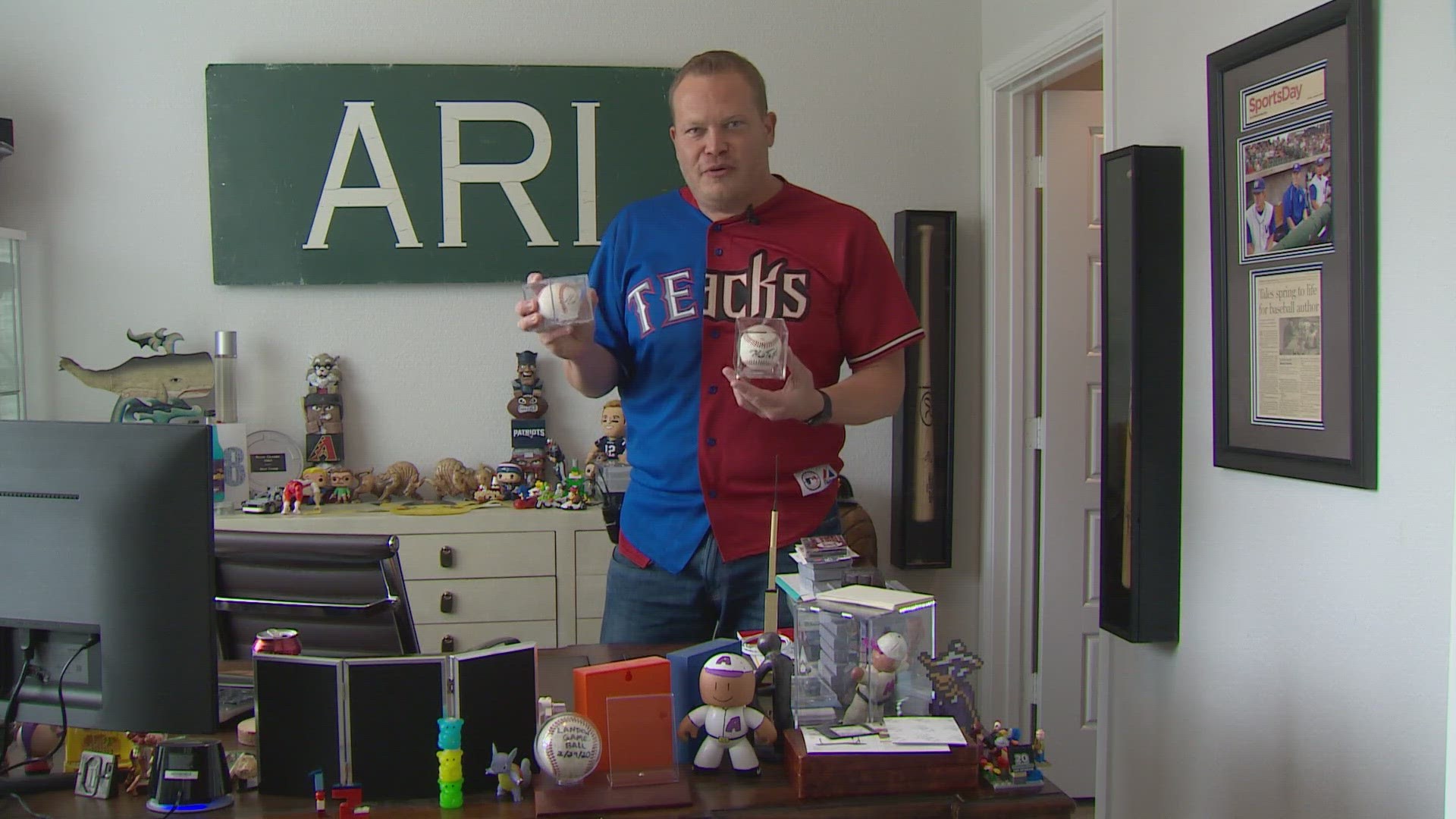 The Southlake officer said he's been a Rangers fan his whole life, but his family started to love the Diamondbacks in the 90s.