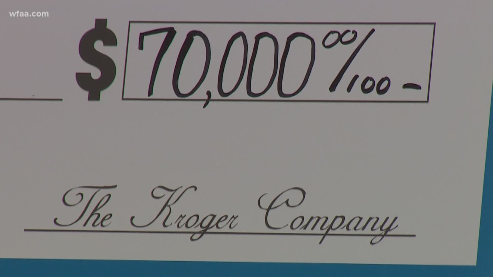 Bonton Farms is receiving a donation from Kroger. The grocery company and its associates presented the team from Bonton Farms with a check for $70,000.