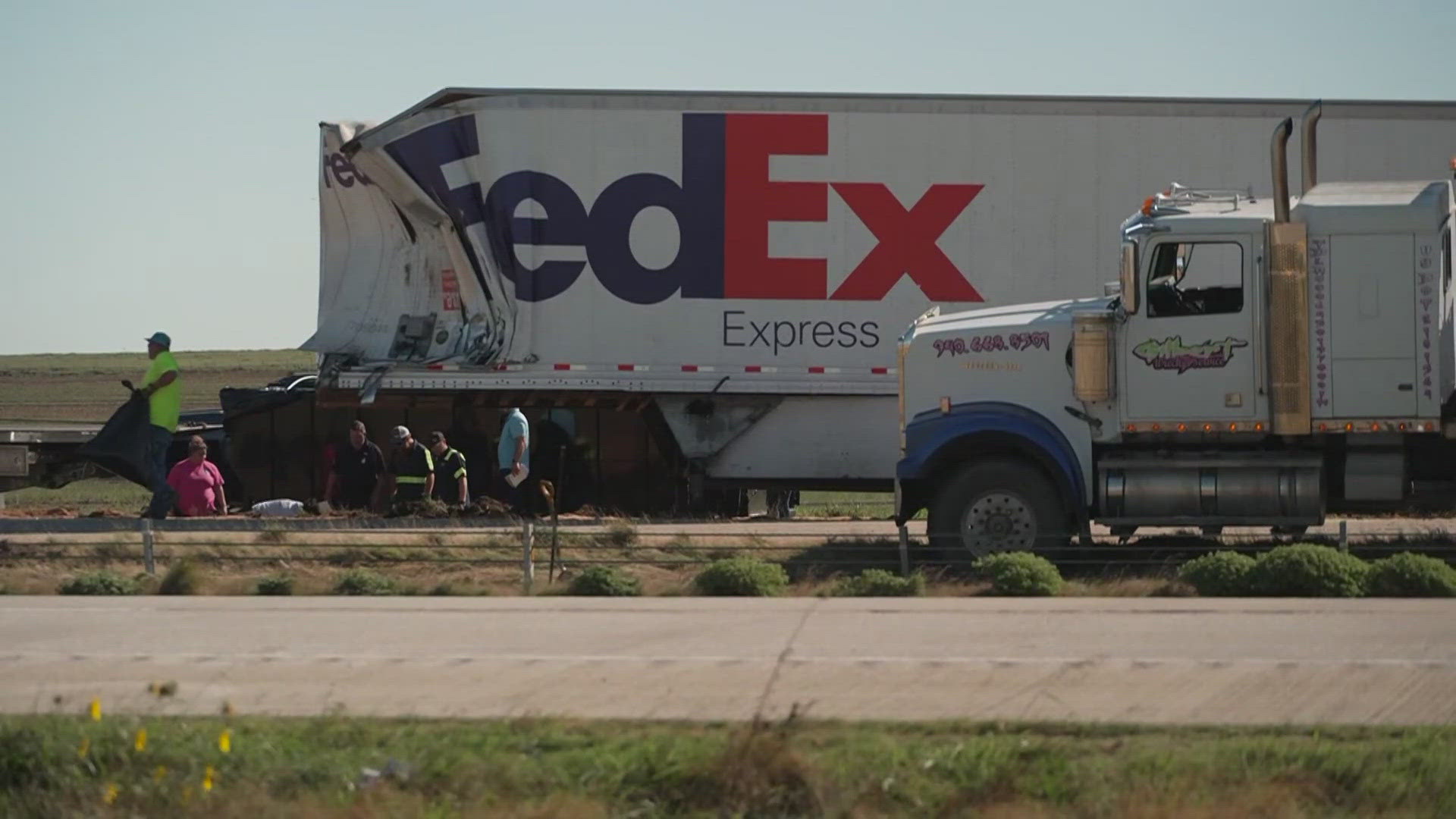 I-35 was closed in both directions from Hockley to Valley View Friday morning as crews responded to the crash, officials say.