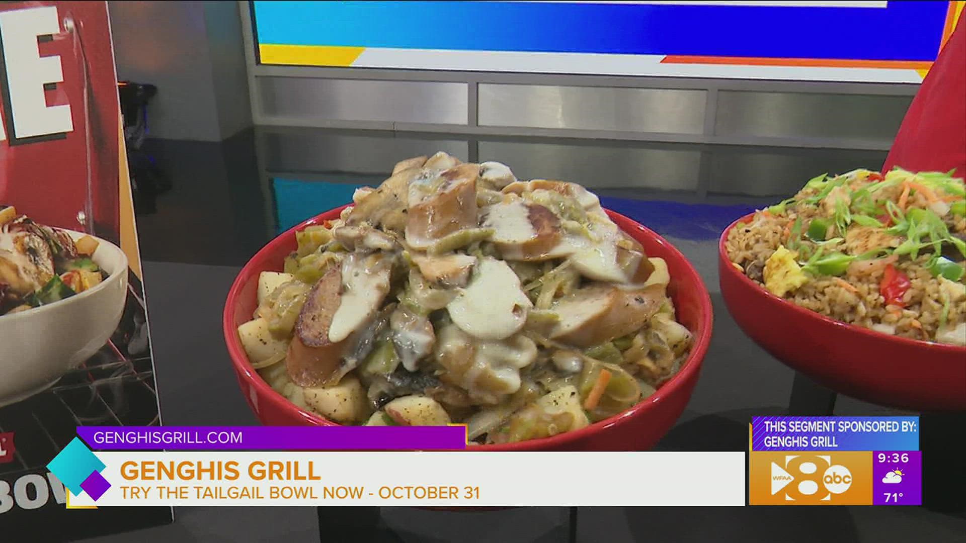 This segment is sponsored by Genghis Grill.