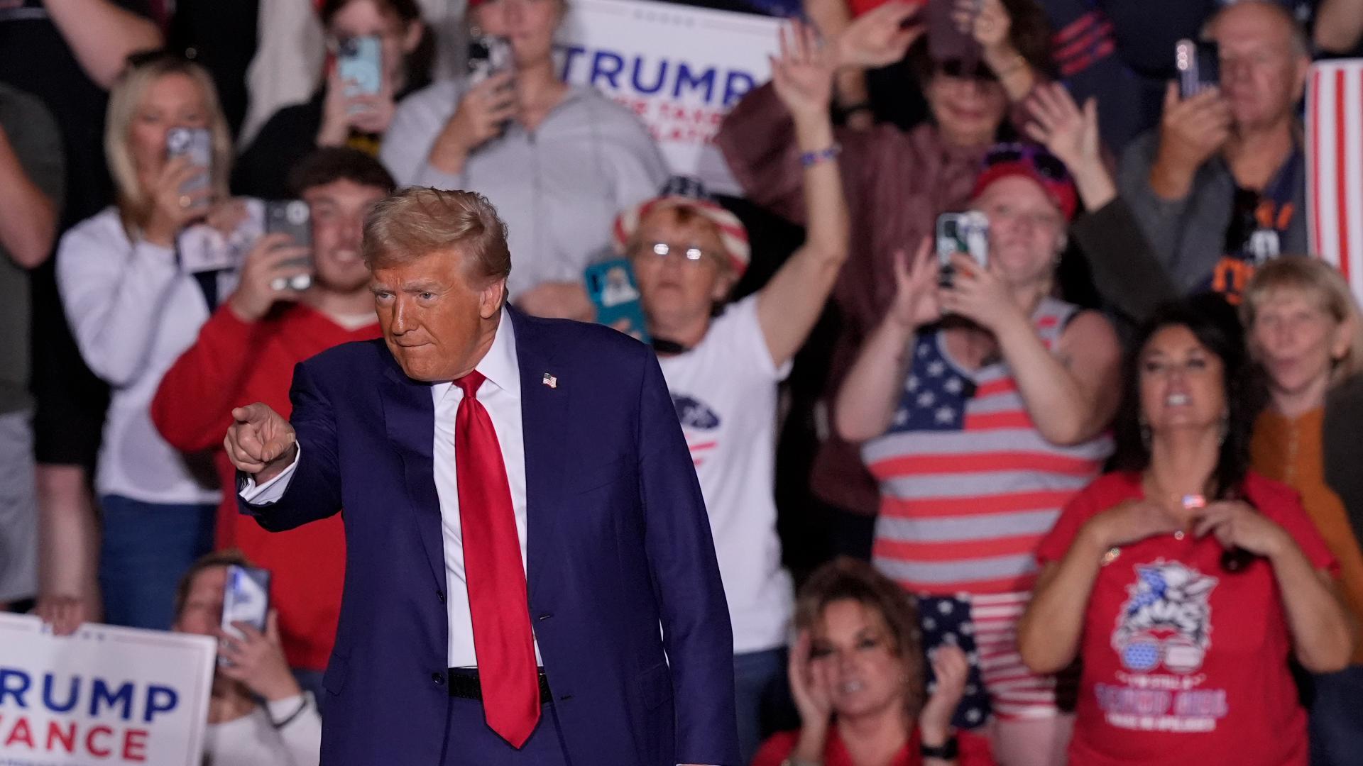 Watch Donald Trump's full speech at a campaign rally in Saginaw, Michigan, on October 3, 2024.