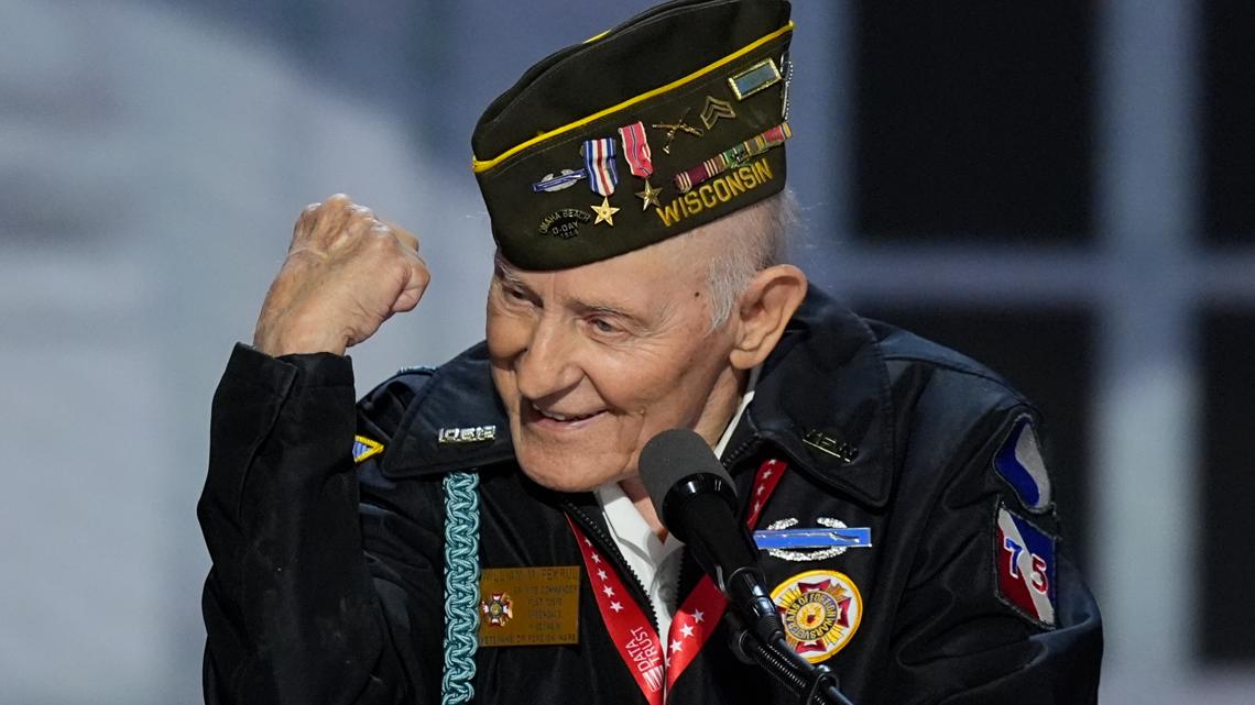 WWII Veteran Sergeant William Pekrul speaks at RNC 2024 | wfaa.com