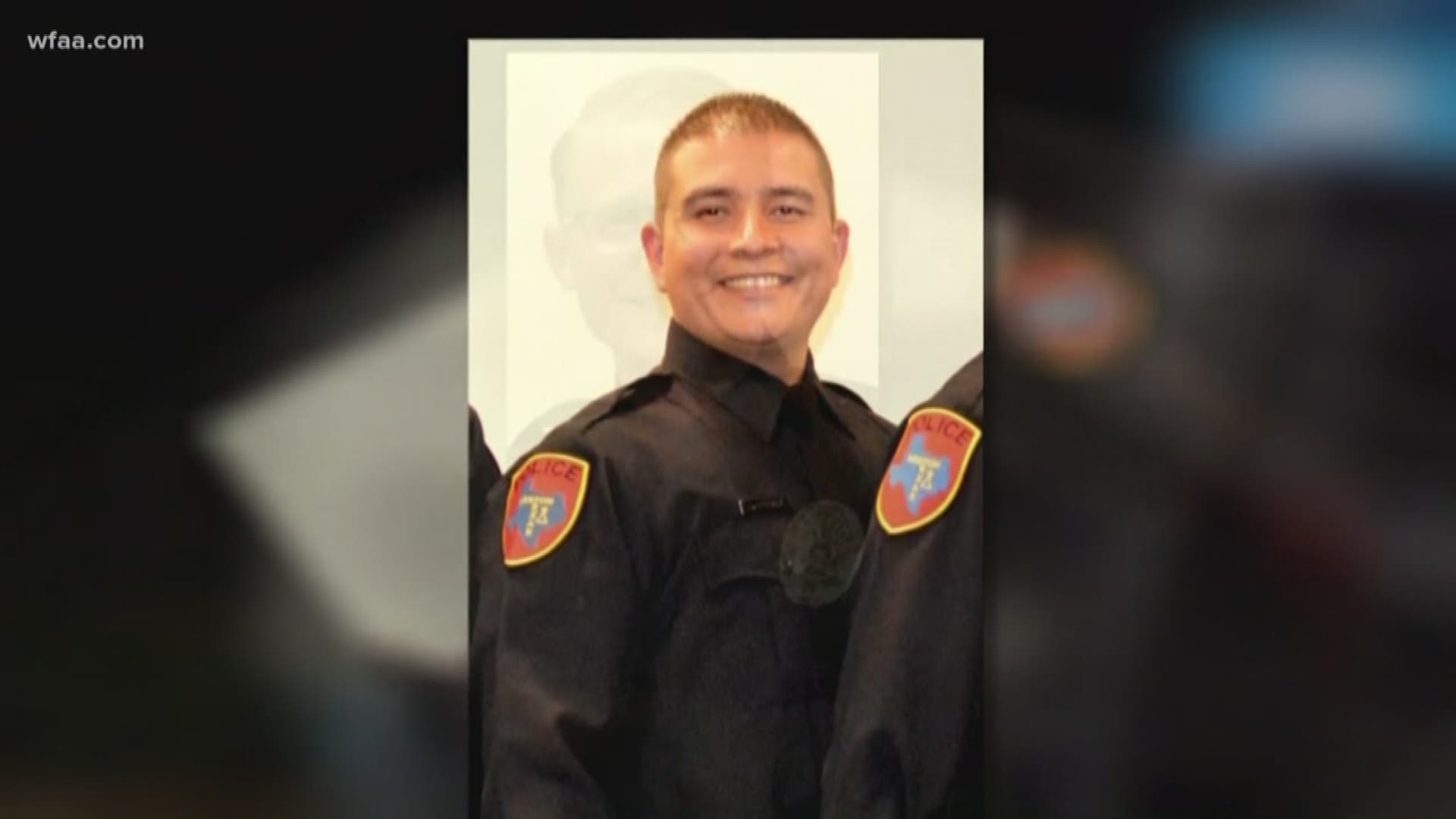 Urbano Rodriguez Jr., a five-year veteran of the Denton Police Department, was shot twice during the traffic stop. He was hit once in the head and once in the leg.
