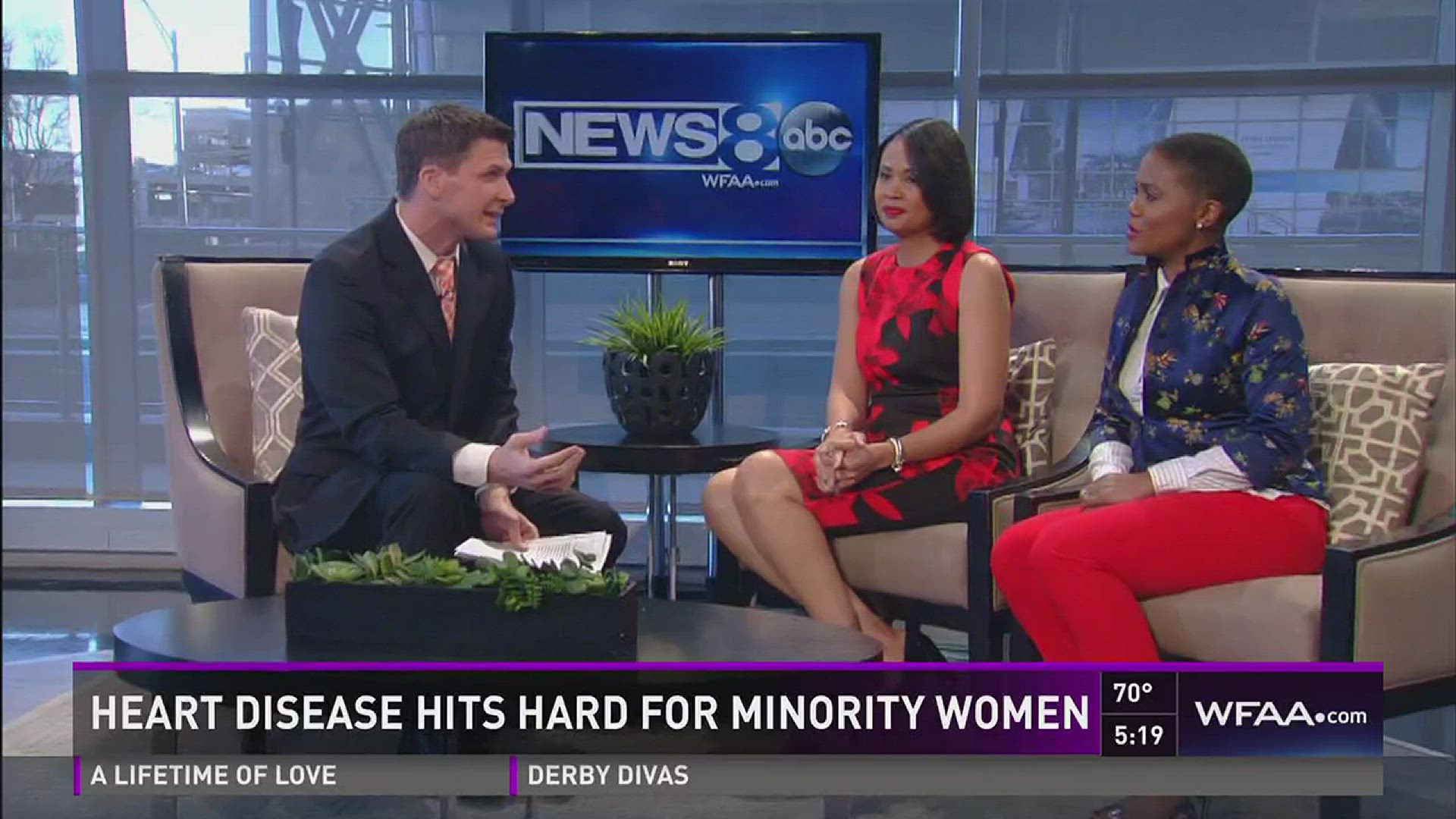 Heart attack survivor Tara Robinson and Dee Baker Amos from the American Heart Association join News 8 to talk about increased risk in minority women.