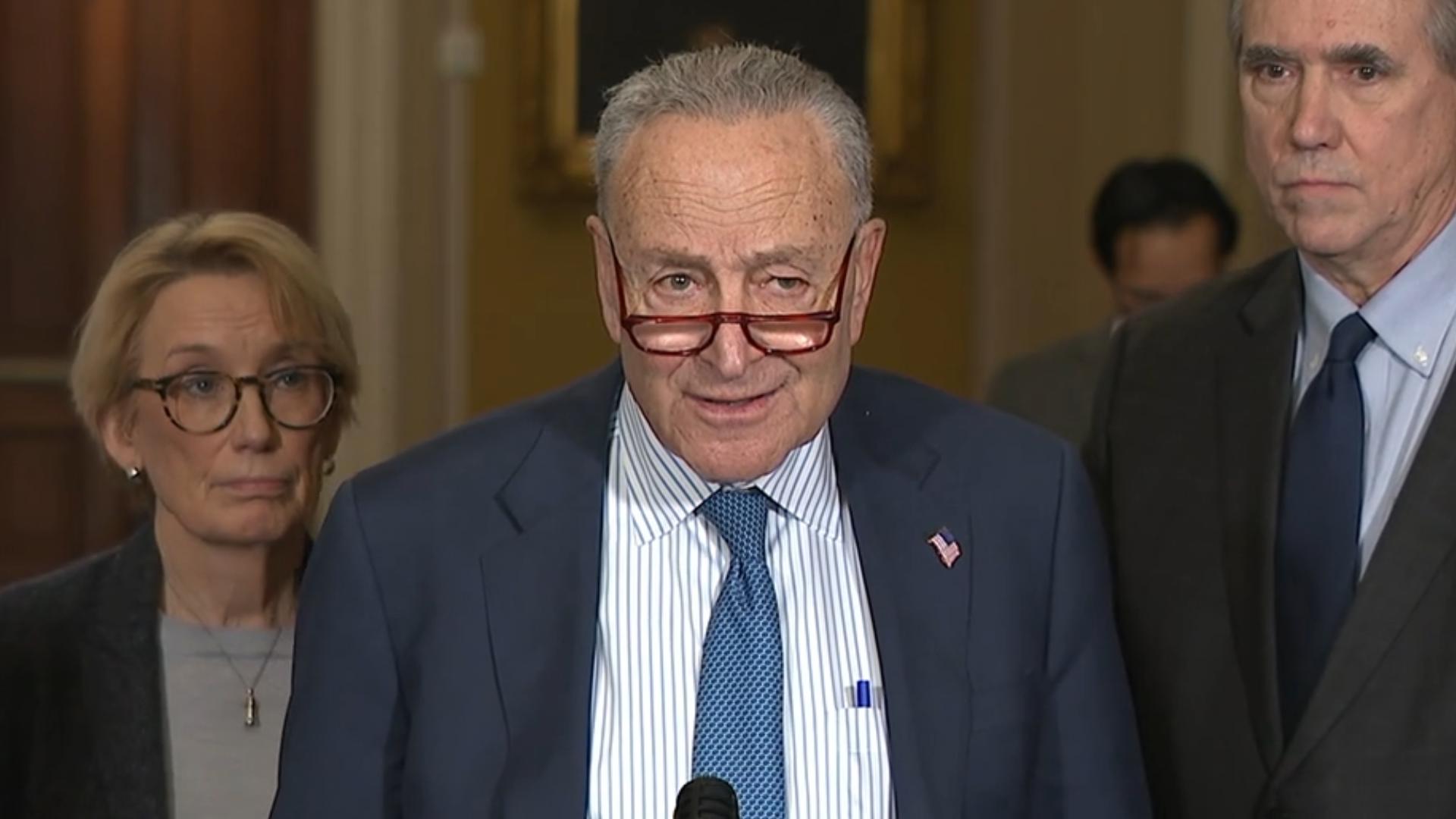 Multiple Democratic Senators, includ ing Senate Majority Leader Chuck Schumer, responded to Trump's federal funding freeze on all grants and loans on January 25, 2025