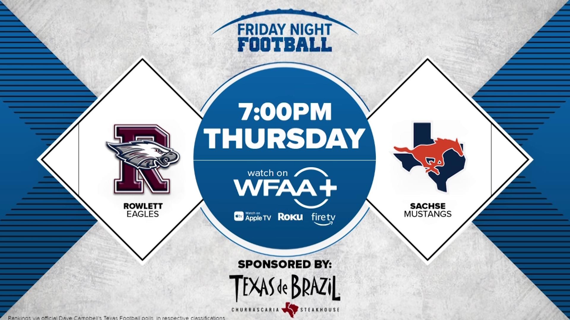 Sachse can wrap up a perfect district slate, while Rowlett needs a win for their playoff hopes.