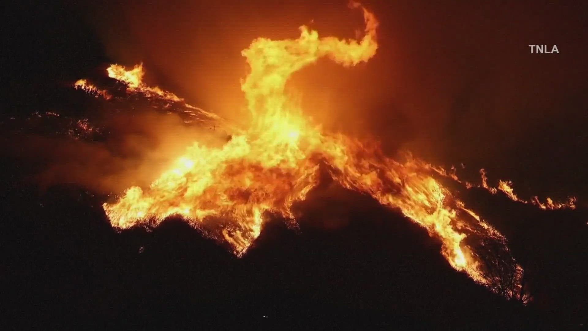 Firefighters are battling fires on the East Coast and the Mountain fire in California.