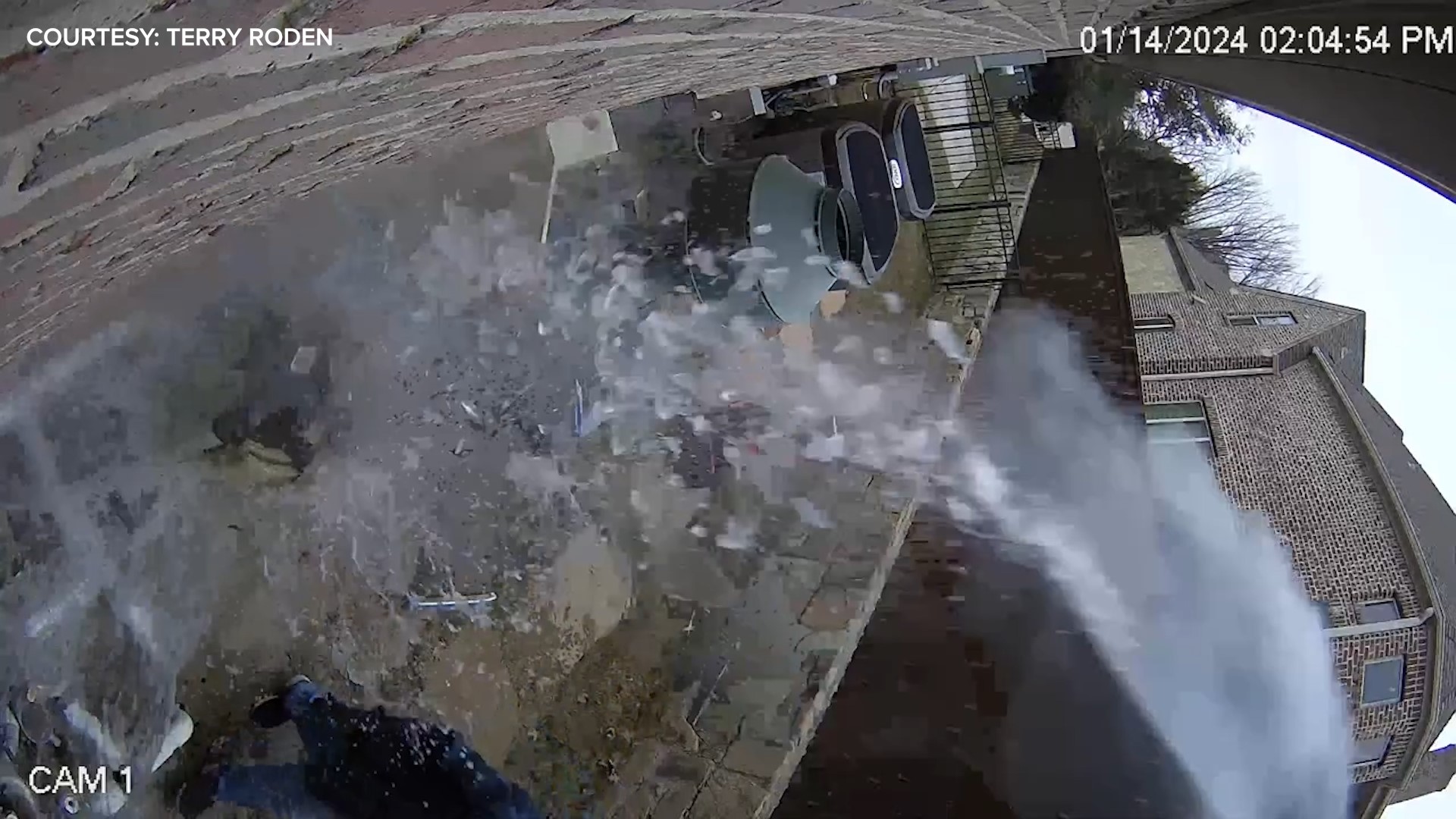 Terry Roden from Plano, Texas, shared this video of part of his pool equipment exploding after it was frozen solid the night before.