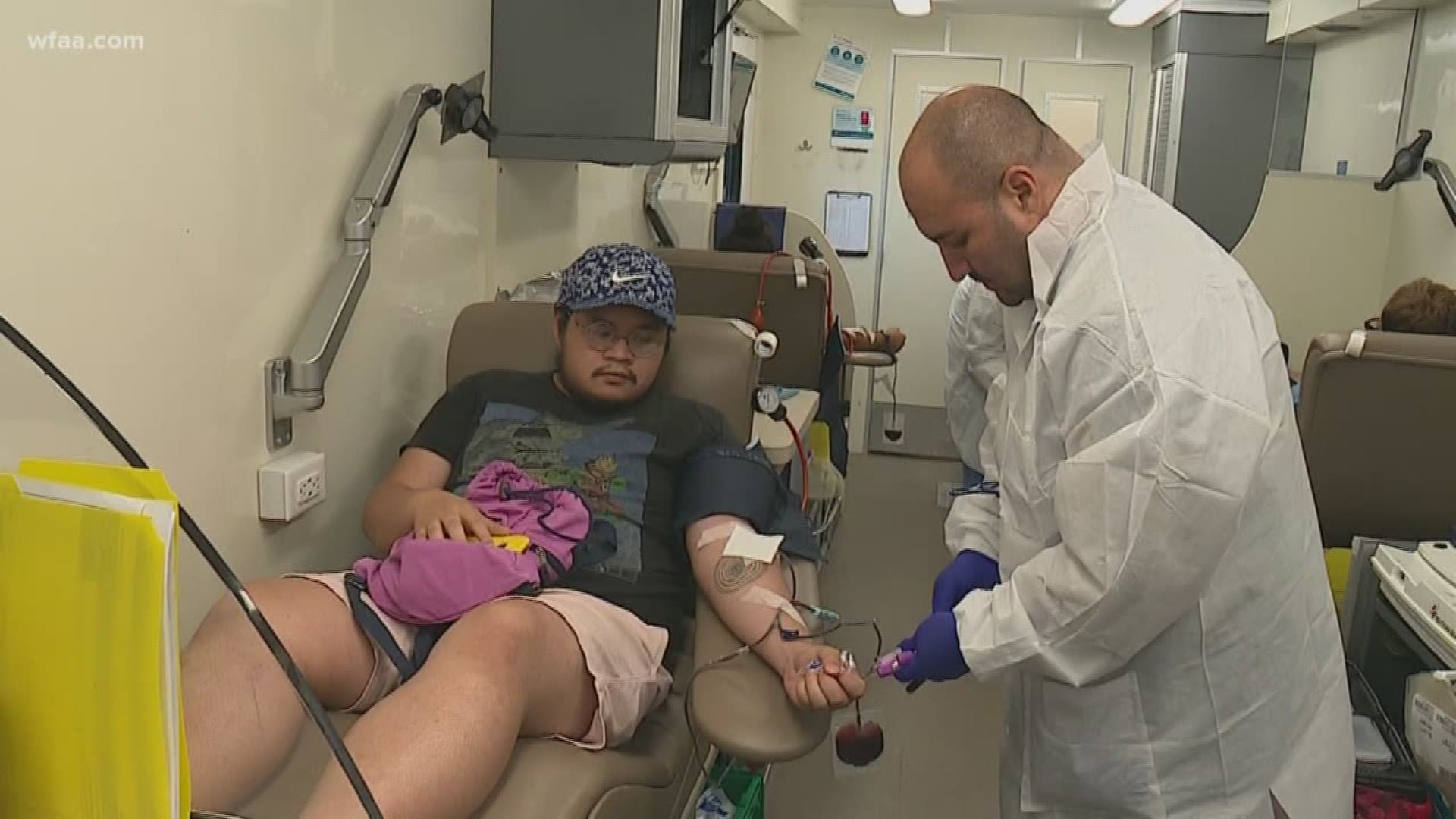 Carter Blood Care claims the shortage is so dire they only have enough blood for one day's supply. Hospitals are asking North Texans to take time out of their day to