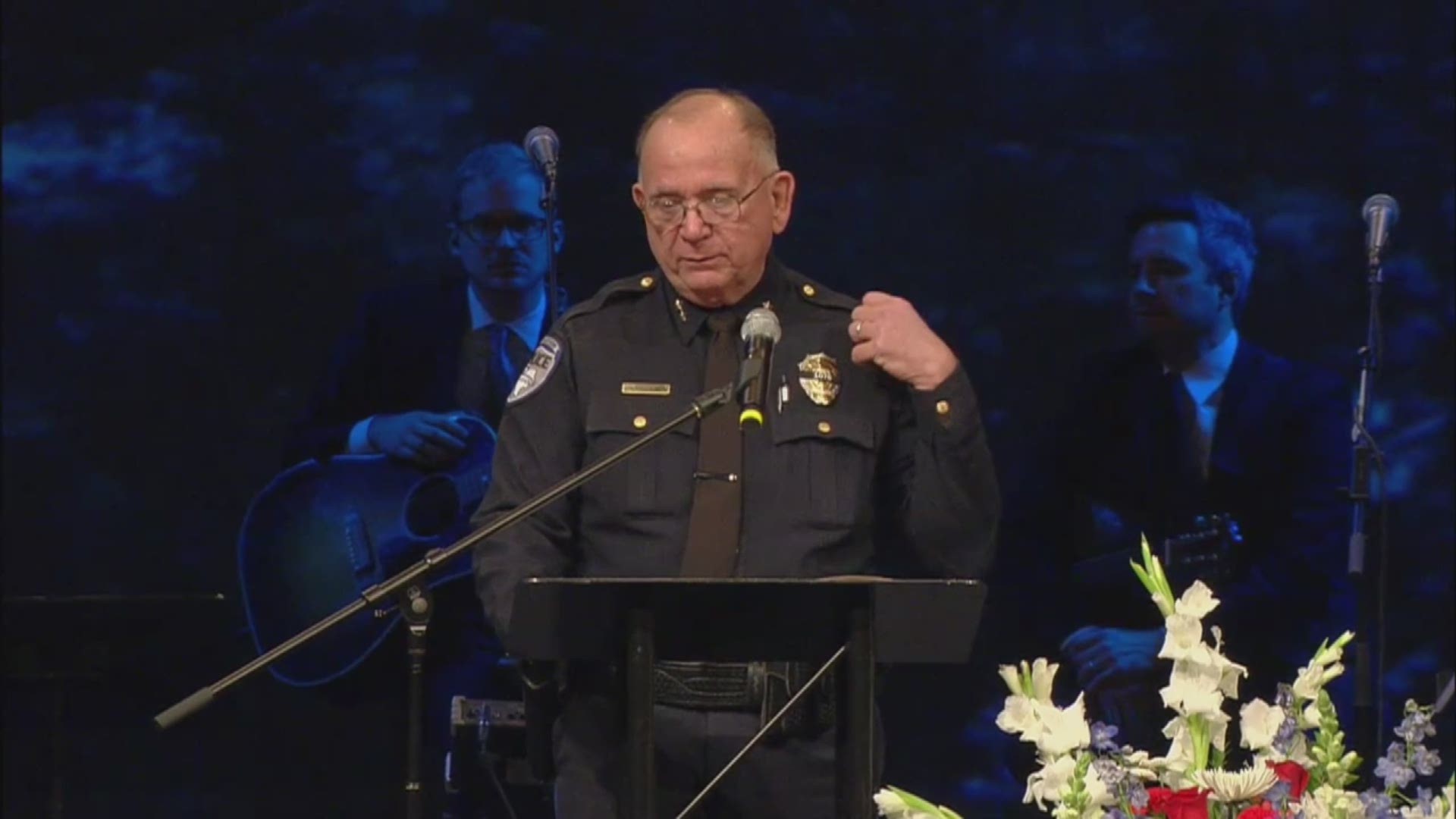 Richardson police chief talks at Officer David Sherrard's funeral