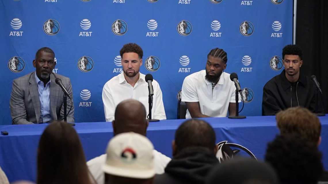 Mavs Michael Finley Introduces Klay Thompson, Quentin Grimes And Naji ...