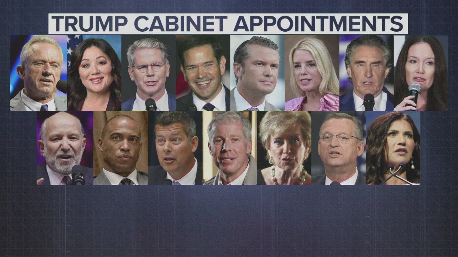 Nearly all of the candidates for Trump's cabinet have been nominated.