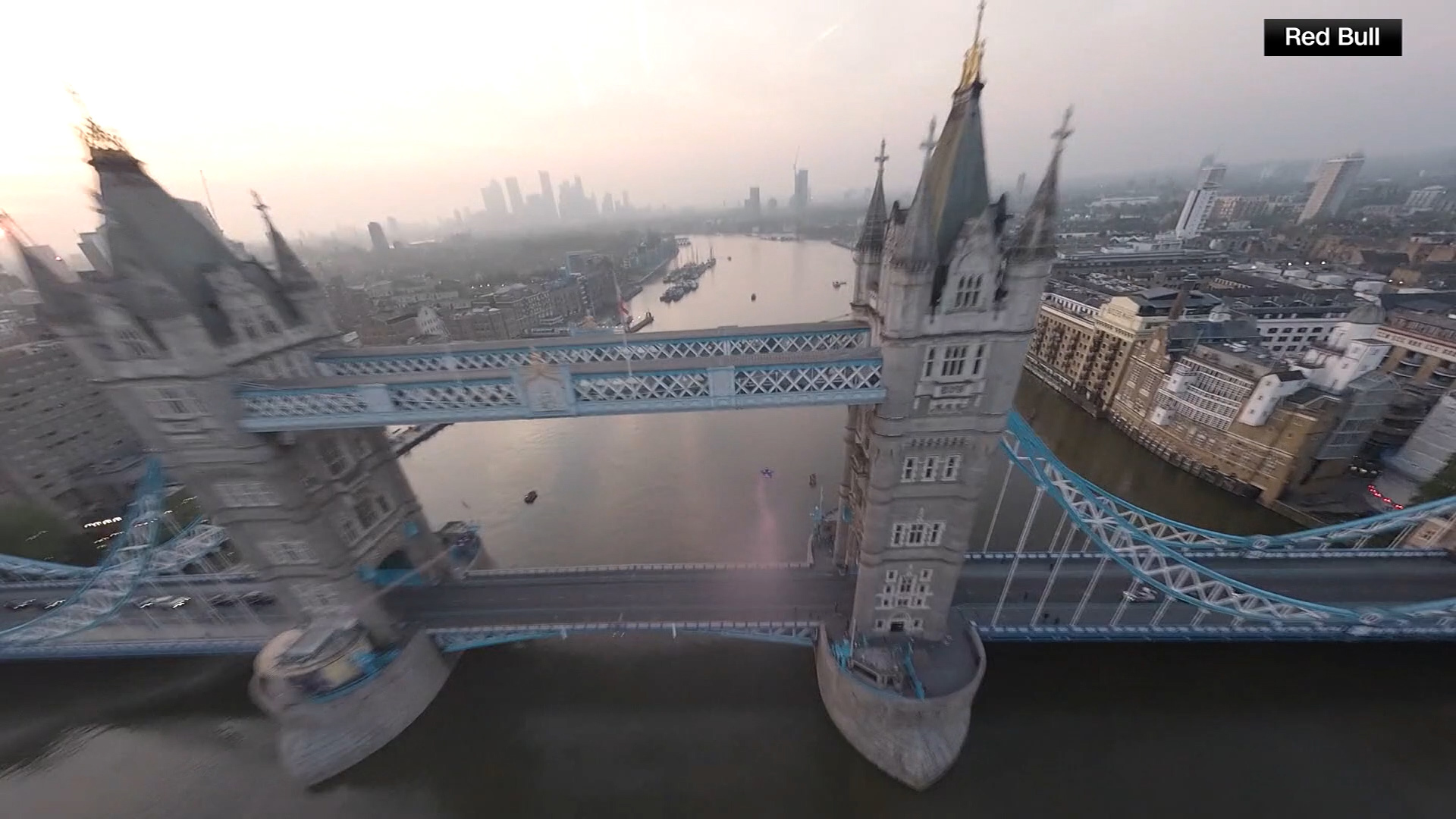 Two skydivders have become the first wingsuiters ever to pass through London's famous Tower Bridge.