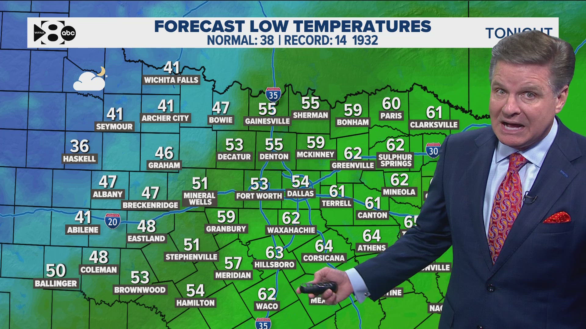 It'll be warmer than usual tomorrow with a slight chance of drizzle across DFW, but a cold front late Tuesday night will bring much cooler temperatures.