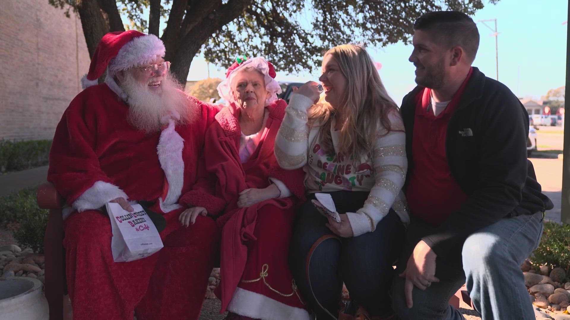 Three years after this Christmas-obsessed couple invited Santa and Mrs. Claus to their wedding, they finally tracked them down thanks to a WFAA story.