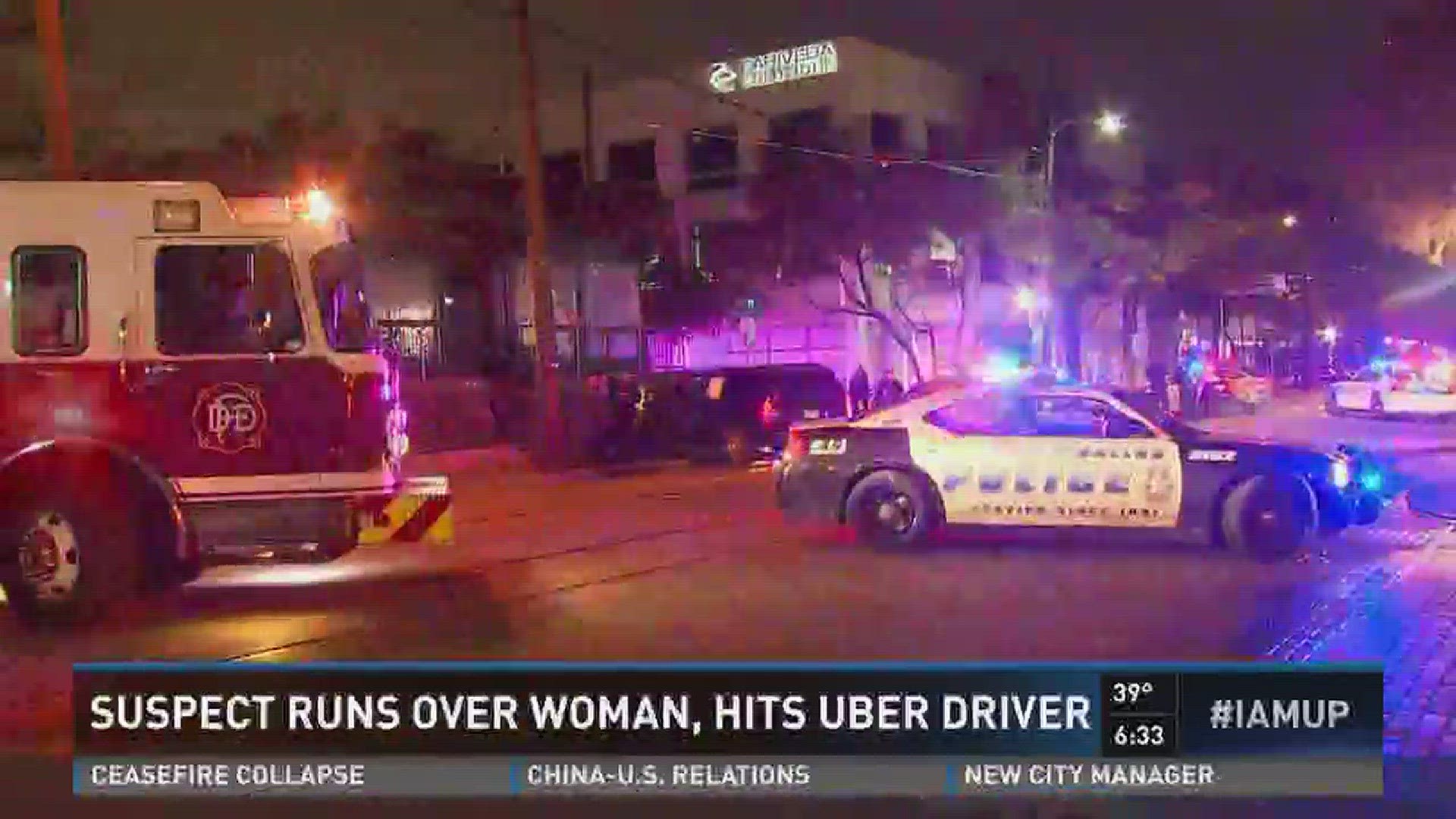 Suspect runs over woman, hits Uber driver