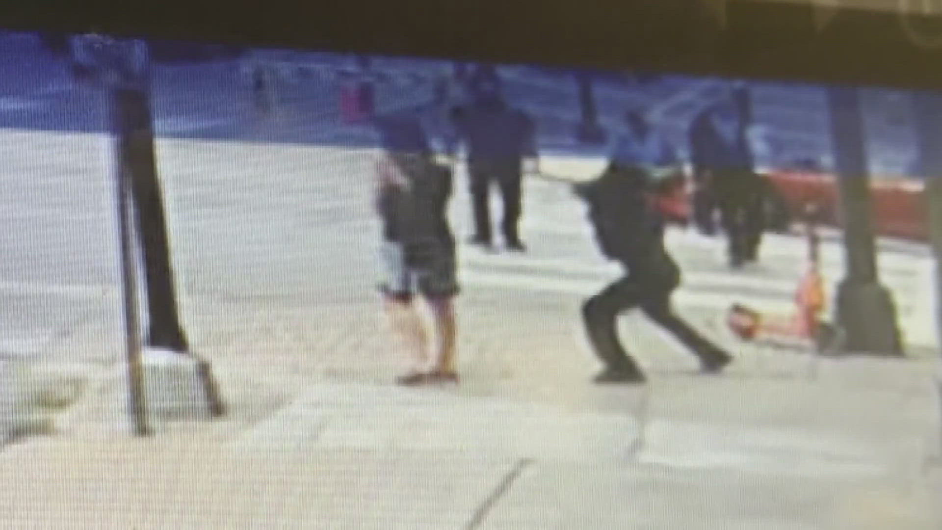 Surveillance video captured her being attacked from behind before she collapsed.