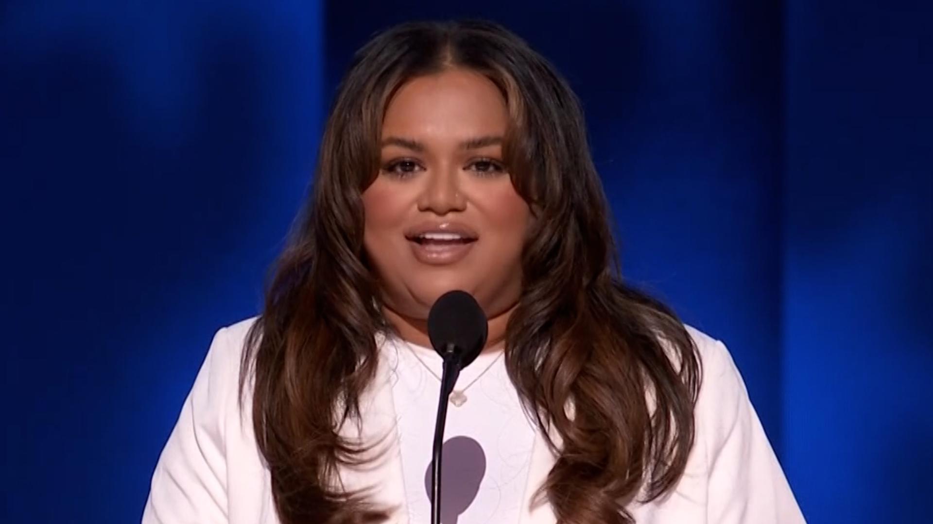 Influencer Nabela Noor delivered a full speech on day two of the 2024 Democratic National Convention in Chicago, Illinois.