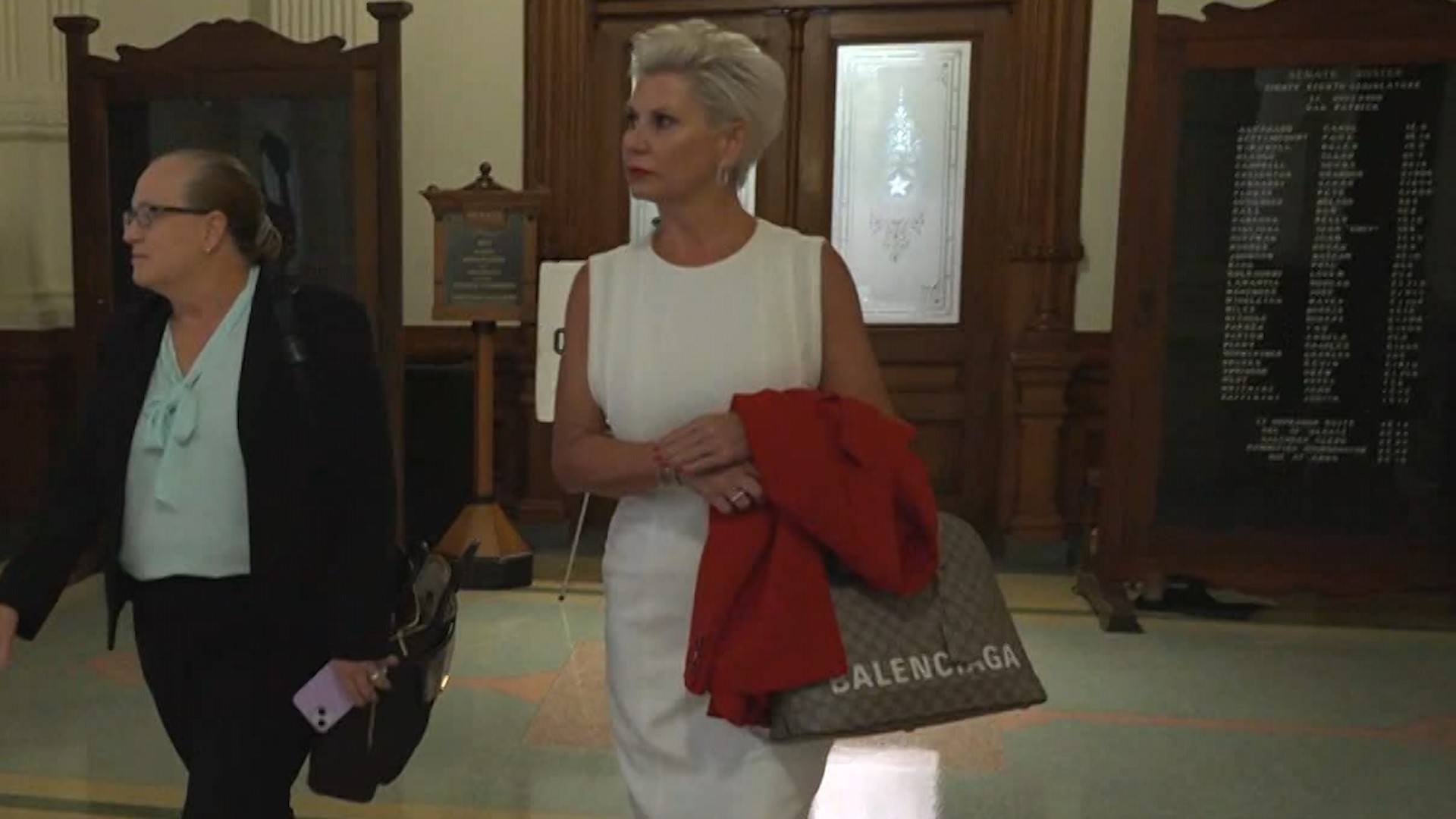 Ken Paxton's alleged mistress, Laura Olson, arrives at the impeachment trial on September 13, 2023.