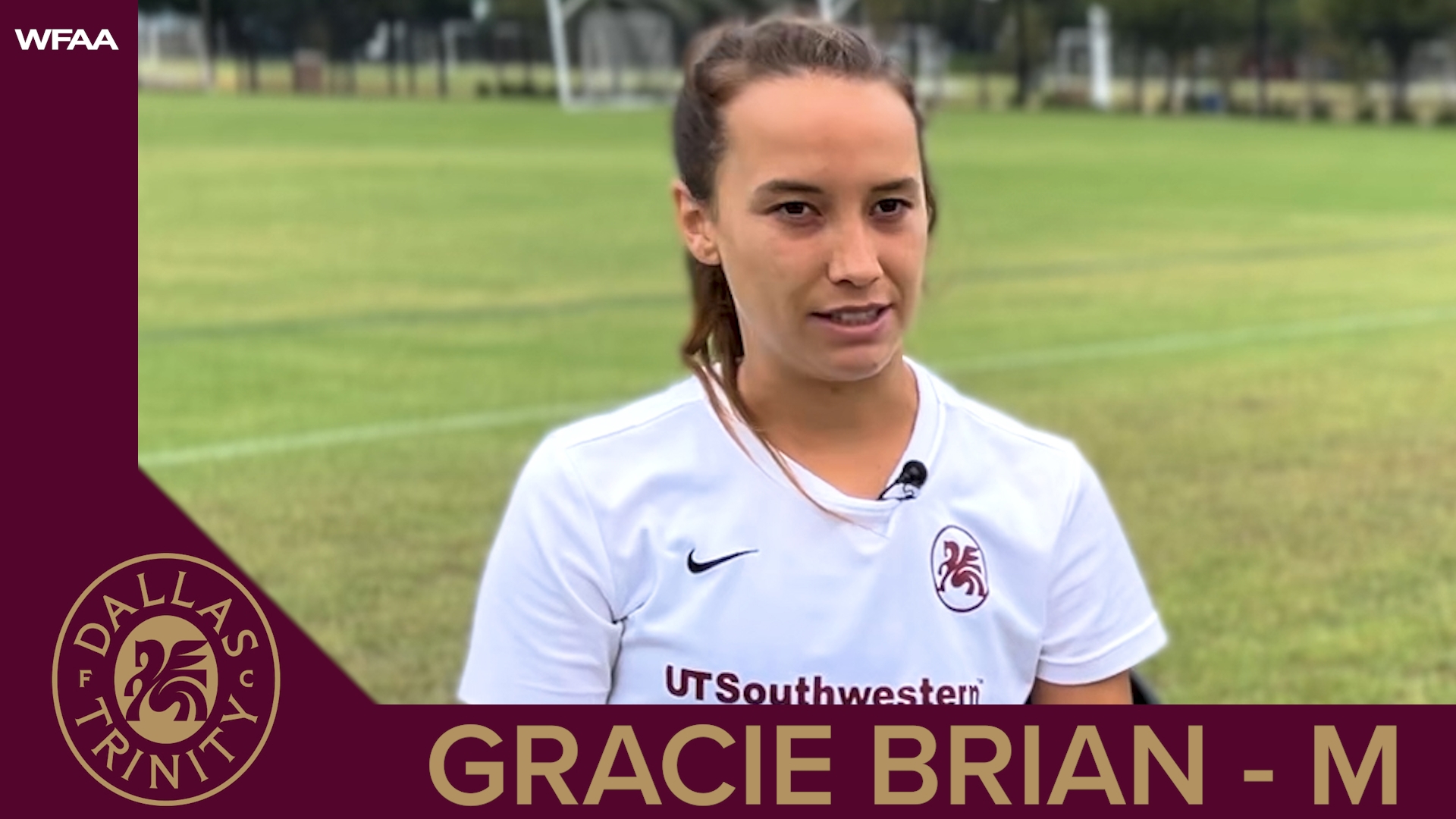 WFAA spoke one-on-one with Dallas Trinity FC midfielder Gracie Brian.