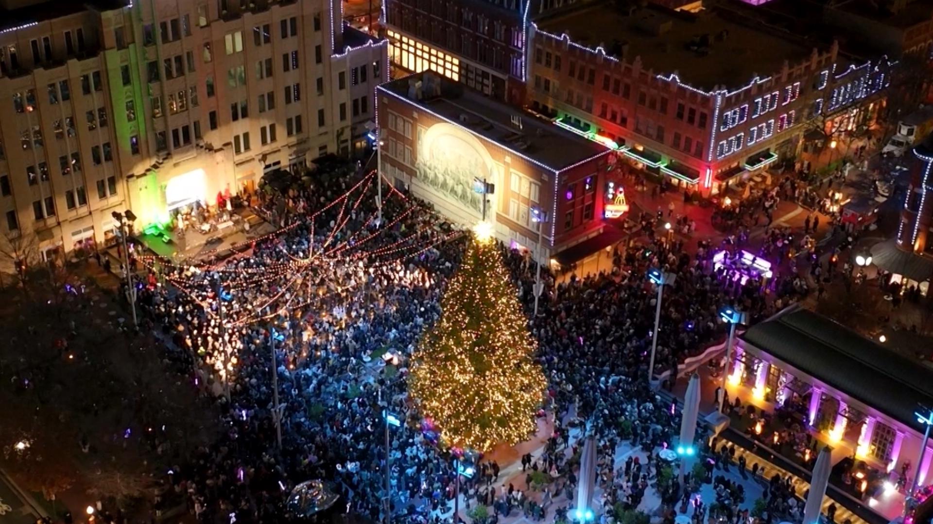 Fort Worth's Sundance Square is packed as the city gets ready to ring in the new year.